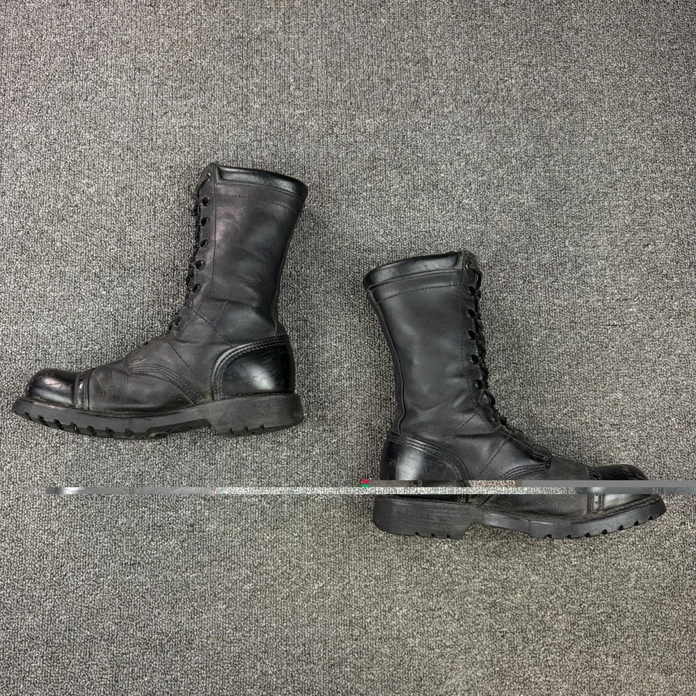 Vintage Corcoran 1520 Black Leather Jump Boots USA Vibram Military Combat 8.5 M